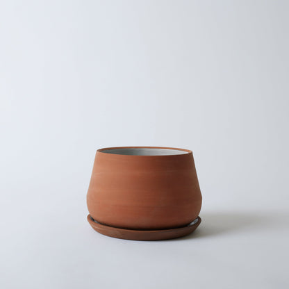 Rancho Ceramic Planter with Drainage and Tray | 8 inch Diameter - Terra
