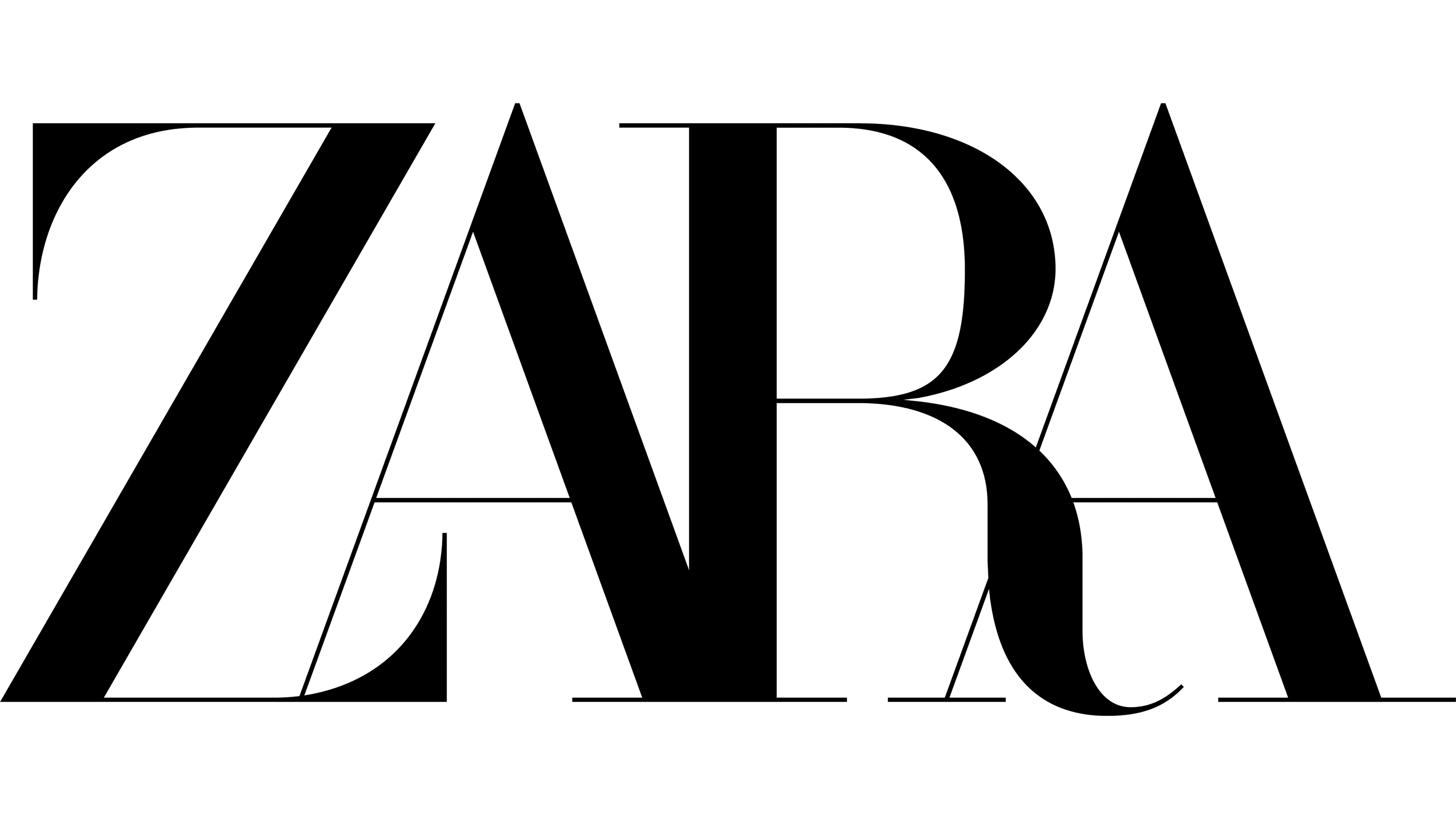 Zara logo in black on a green background