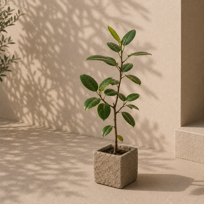 Square-Style Vintage Stone Planter with Drainage | 18-19 inches