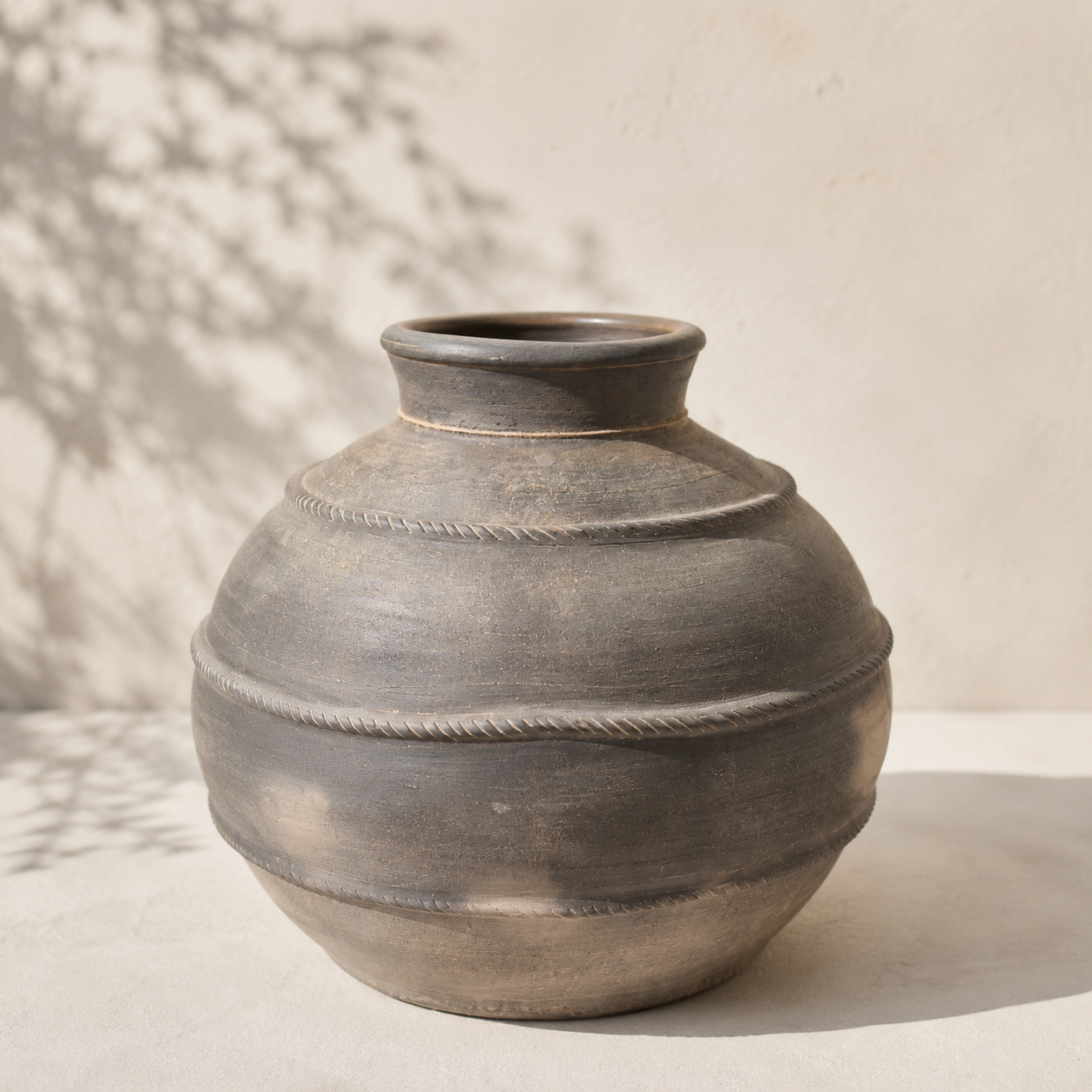 Vintage Clay Orb Planter | 16x13 inches