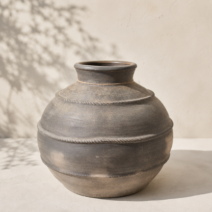 Vintage Clay Orb Planter | 16x13 inches