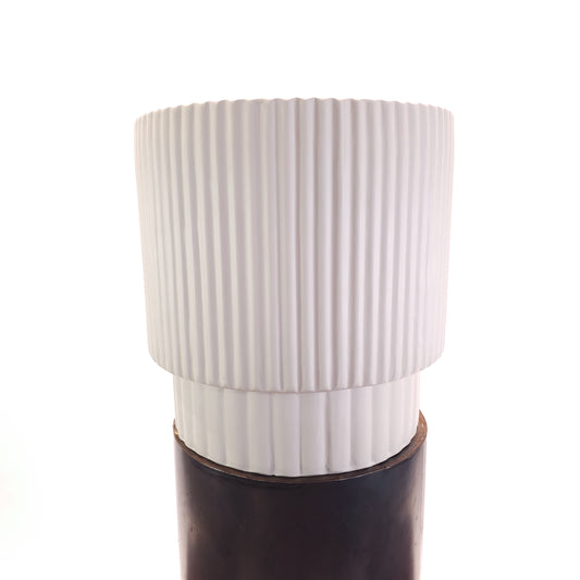 Off-White Ridged Cylinder Planter | 14 inch Nursery Pot