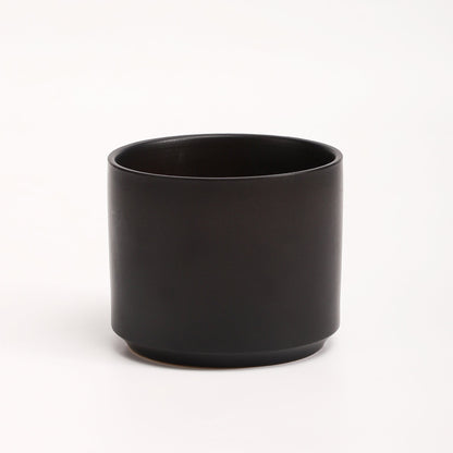 The Six Ceramic Cylinder Planter | 6 inch Nursery Pot - Black