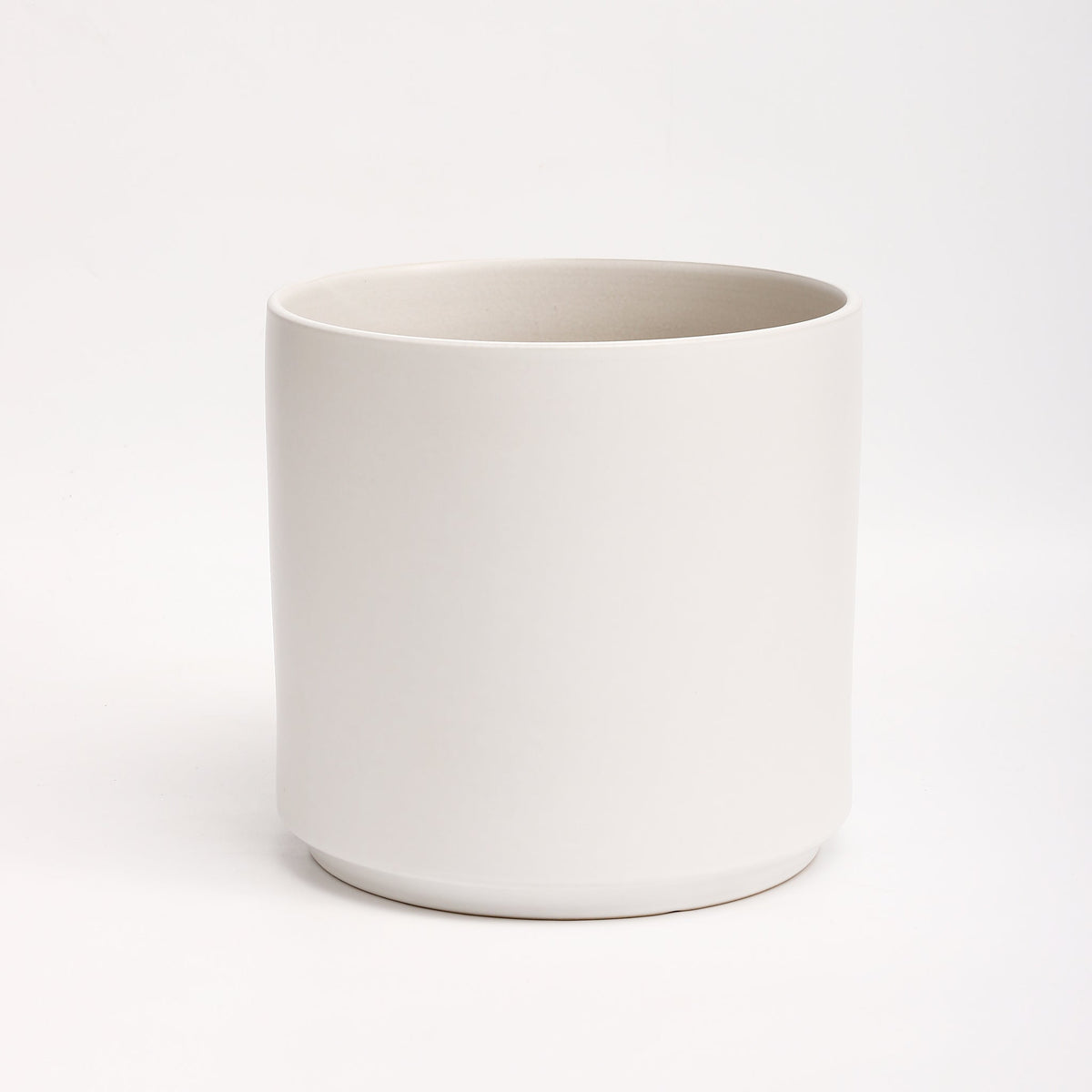 The Fourteen Ceramic Cylinder Planter | 14 inch Nursery Pot - White