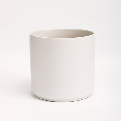 The Fourteen Ceramic Cylinder Planter | 14 inch Nursery Pot - White