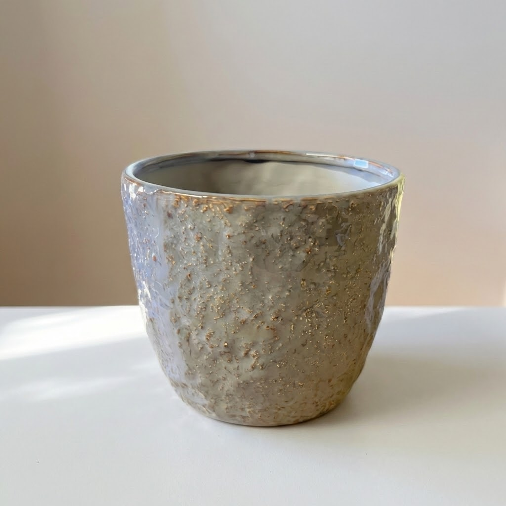 Molten Grey Ceramic Pot | 6 inch Nursery Pot