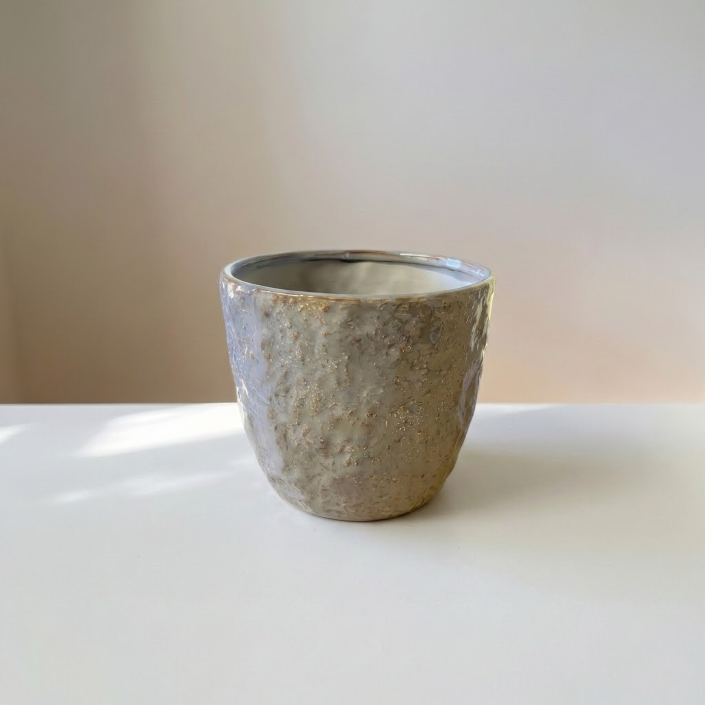 Molten Grey Ceramic Pot | 5 inch Nursery Pot