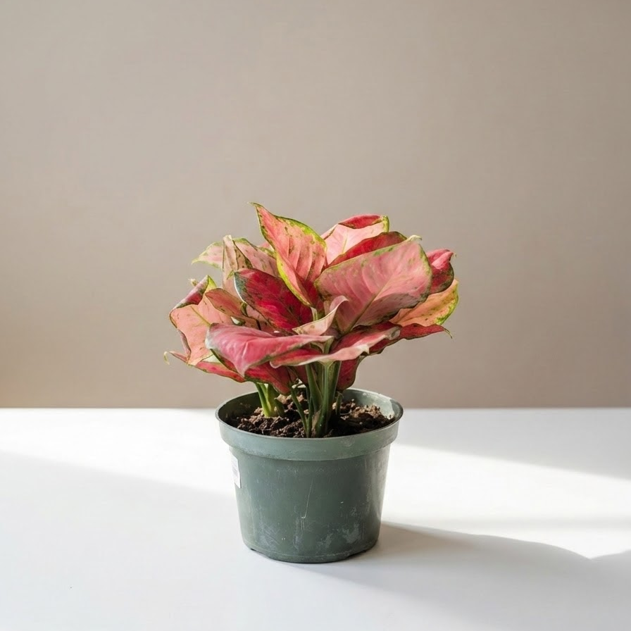 Red Valentine Chinese Evergreen: Aglaonema anyamanee - 6 inch pot