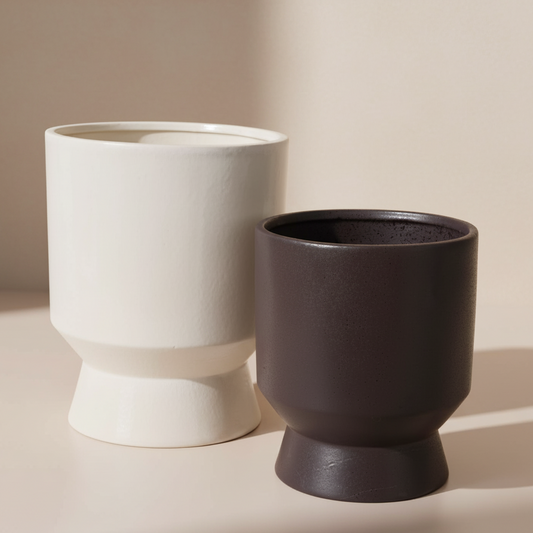 Elliott Pedestal Planter | 10 inch Nursery Pot — empty planter, studio photo — planter for sale by Promise Supply for delivery and pickup in Toronto.