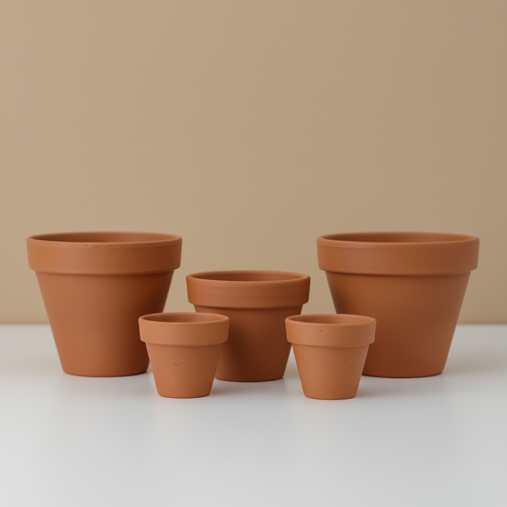 Standard Clay Planter with Drainage | 6 inch Diameter — empty planter, studio photo — planter for sale by Promise Supply for delivery and pickup in Toronto.