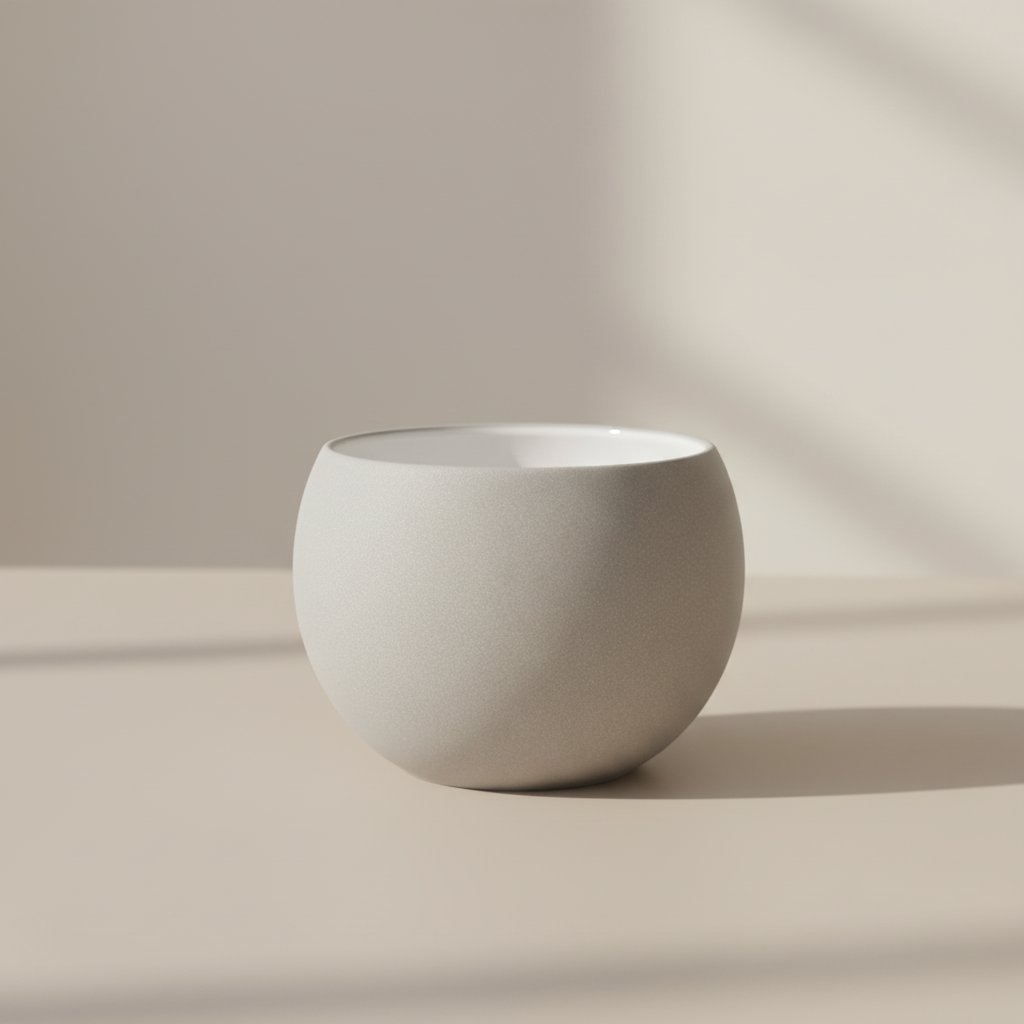 Luna Round Pot in Grey | 4 inch Nursery Pot — empty planter, studio photo — planter for sale by Promise Supply for delivery and pickup in Toronto.