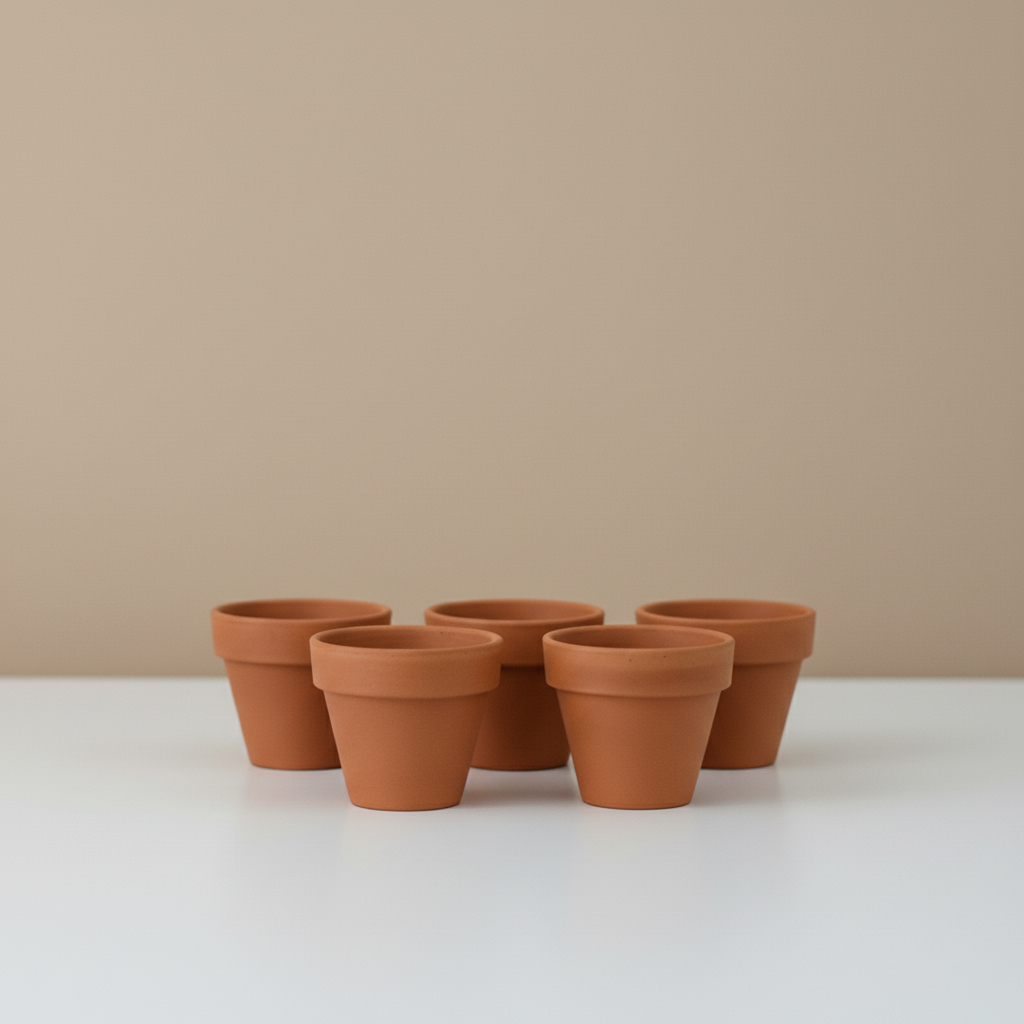 Standard Clay Planter with Drainage | 3 inch Diameter — empty planter, studio photo — planter for sale by Promise Supply for delivery and pickup in Toronto.