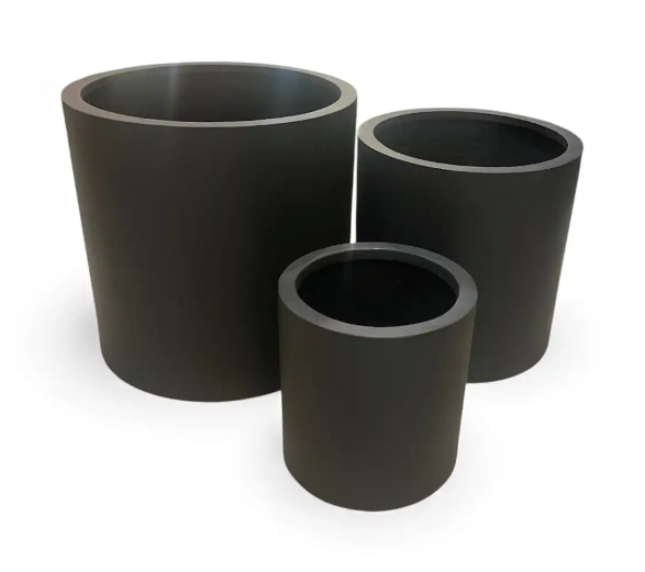 Fiberstone Cylinder Planter in Black | 11 Inch Diameter