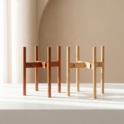 Adjustable Bamboo Plant Stands | 8 inch-12 inch Diameter — for sale by Promise Supply for delivery and pickup in Toronto.