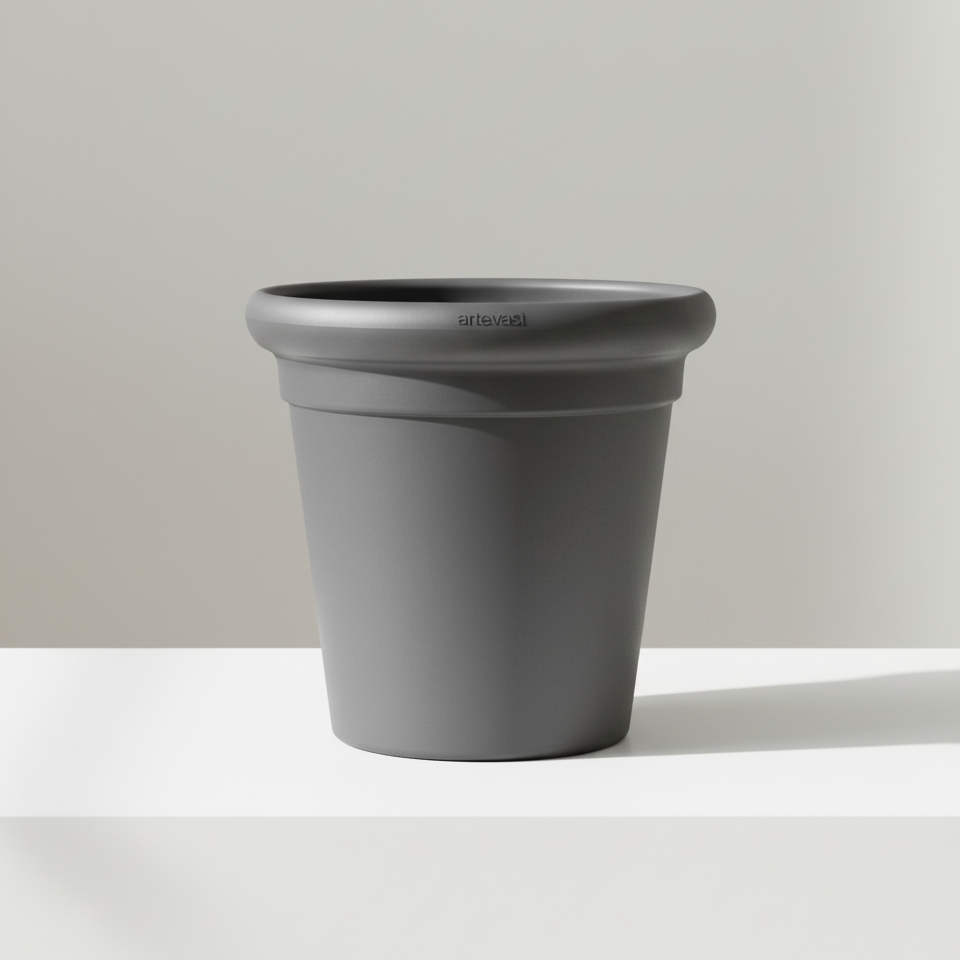 Plastic Toscana Planter | 14 inch Nursery Pot — empty planter, studio photo — planter for sale by Promise Supply for delivery and pickup in Toronto.