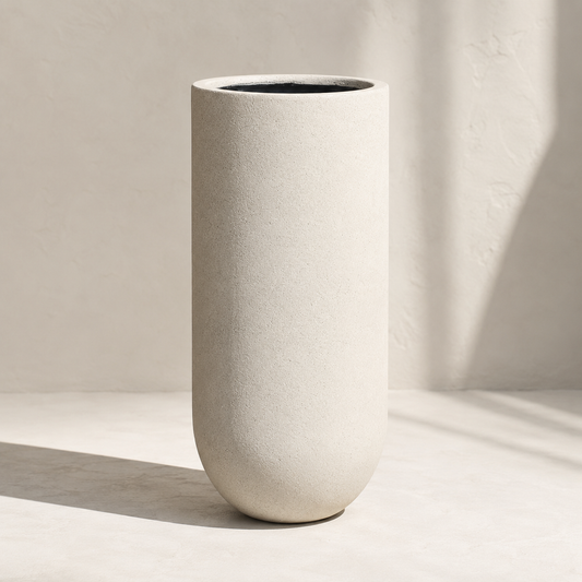 Column Ficonstone Planter in Ivory | 12 x 27 inches
