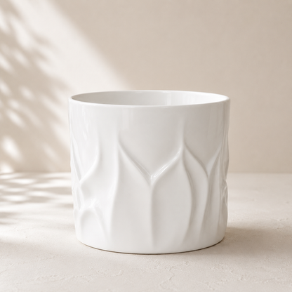 Musta Wavy Ceramic Planter | 10 inch Nursery Pot