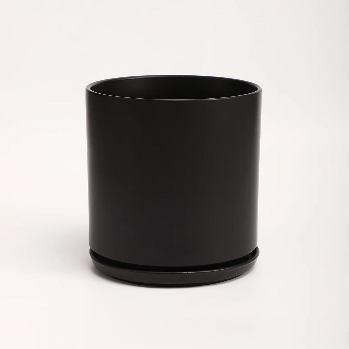 The Ten Ceramic Cylinder Planter with Drainage and Tray | 10 inch Nursery Pot