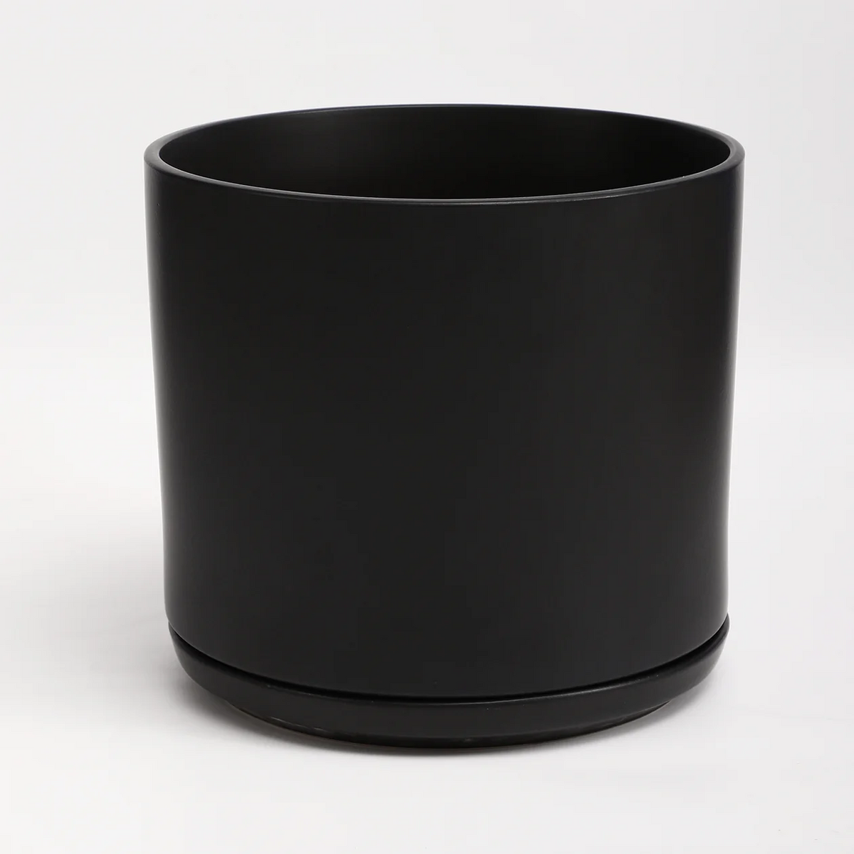 The Seventeen Ceramic Cylinder Planter with Drainage and Tray | 17 inch Nursery Pot