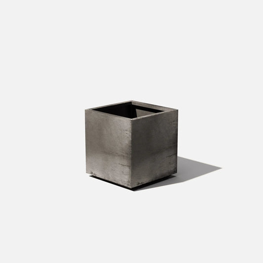 Corten Steel Cube Planter | Medium — empty planter, studio photo — planter for sale by Promise Supply for delivery and pickup in Toronto.