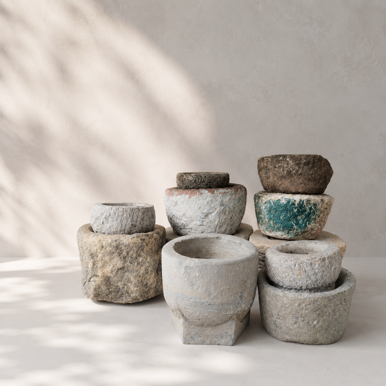 Vintage Stone Mortar Vessels | Various Sizes