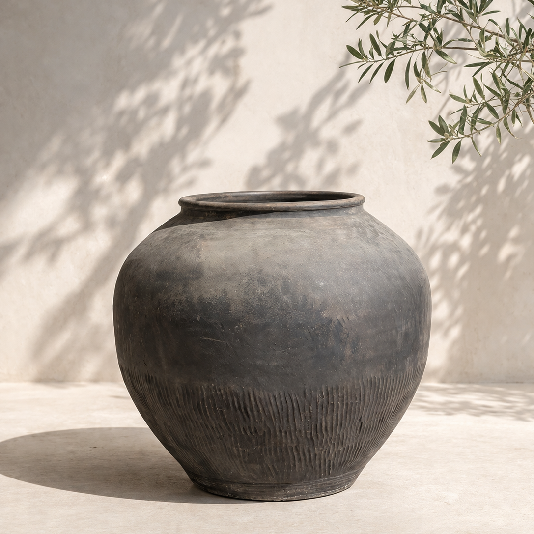 Extra Large Vintage Clay Planter | 29 x 27 inches