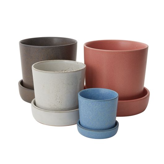 Watson Ceramic Planter With Drainage and Tray in 3 inch Diameter