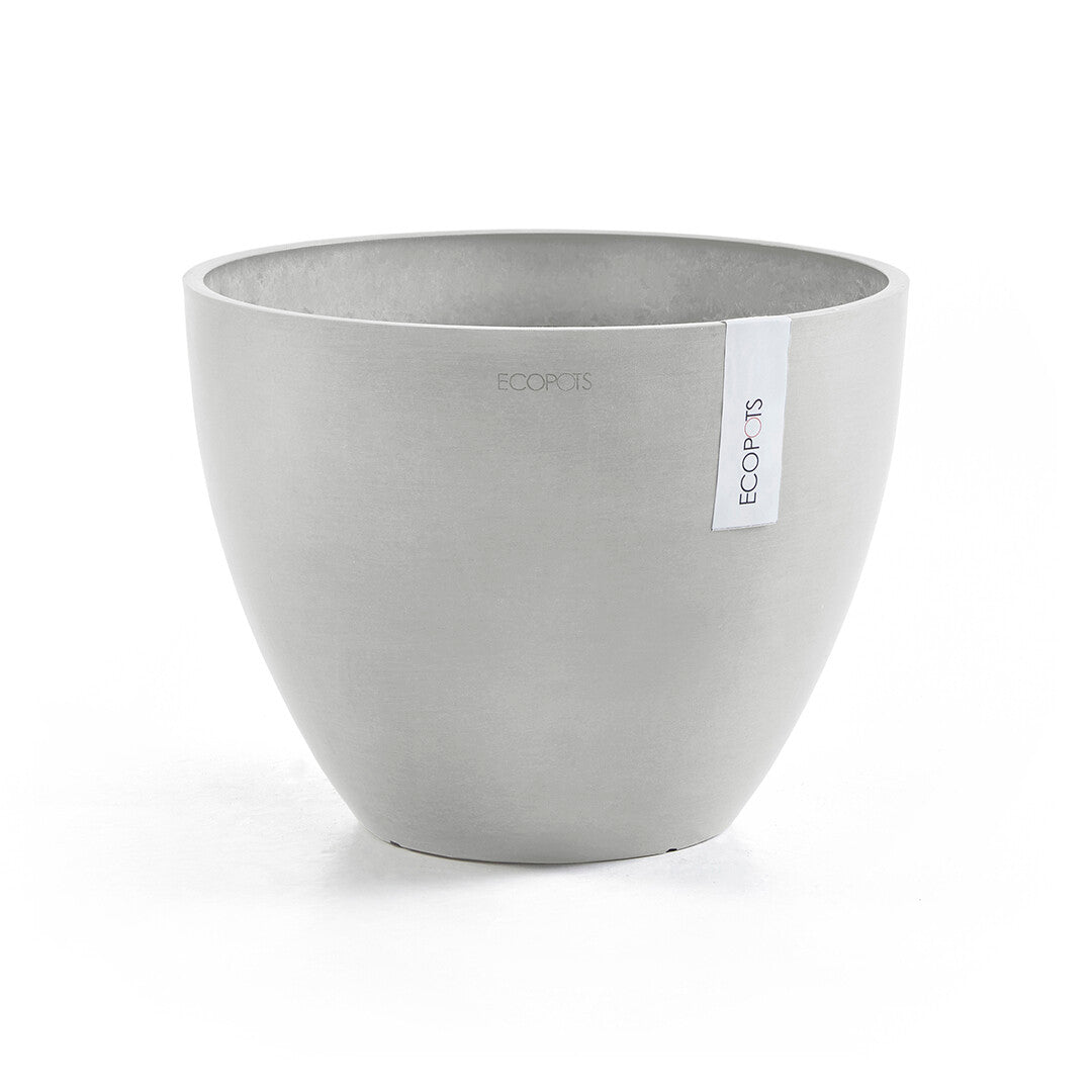 Antwerp Gray Resin Planter with Drainage in 15 inch Diameter