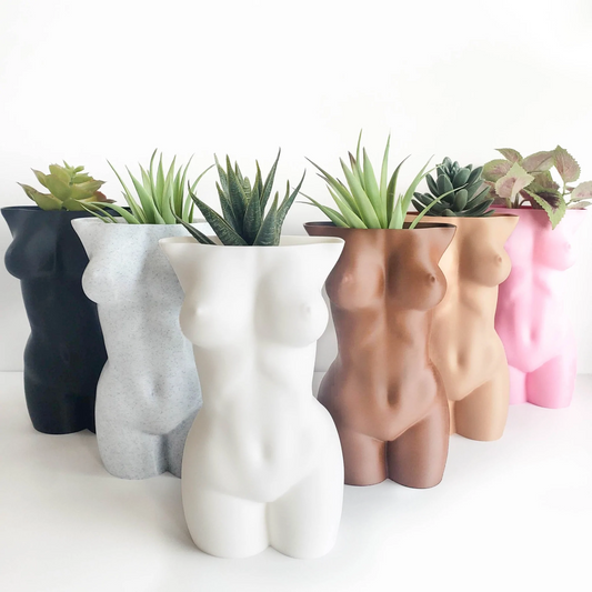Female Slim Body Planter with Drainage and Tray
