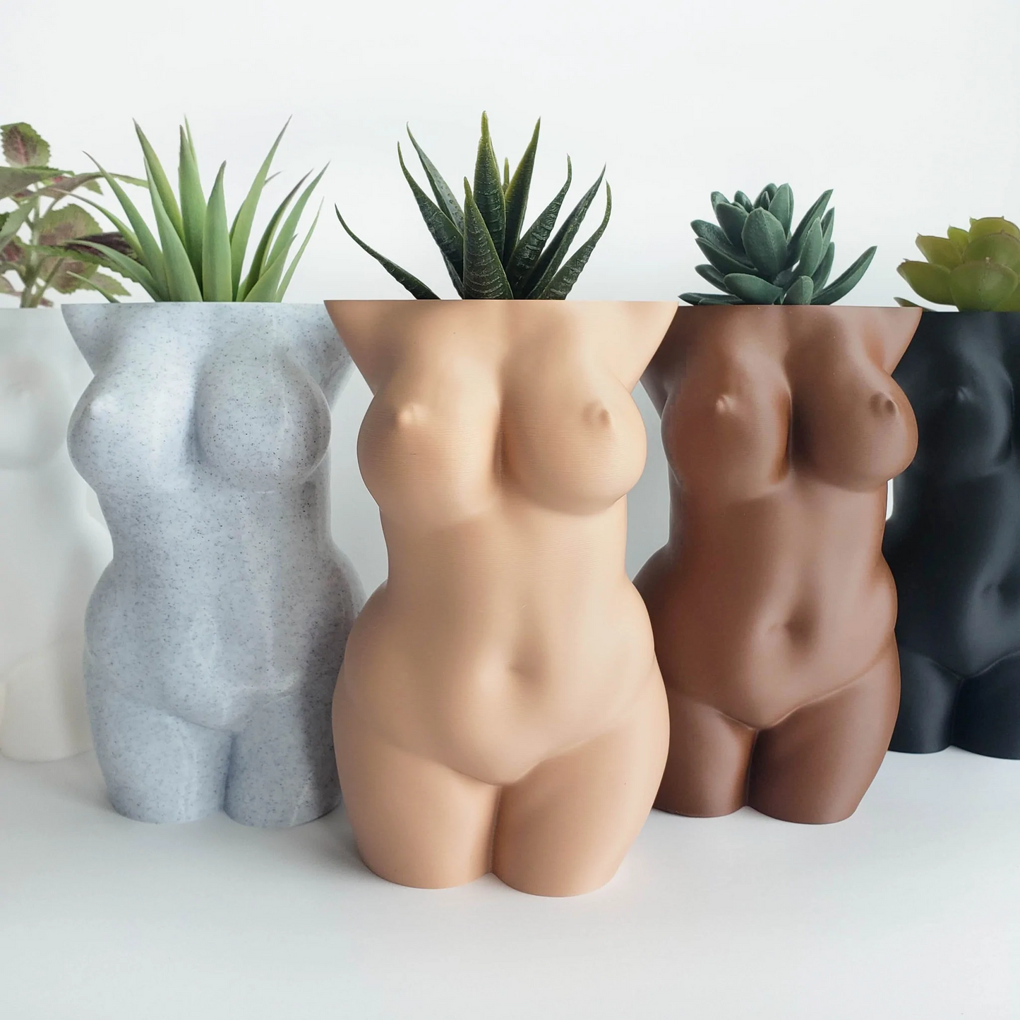 Female Curvy Body Planter with Drainage and Tray