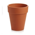Rex Tall Terracotta Planter with Drainage and Tray in 12 inch Diameter
