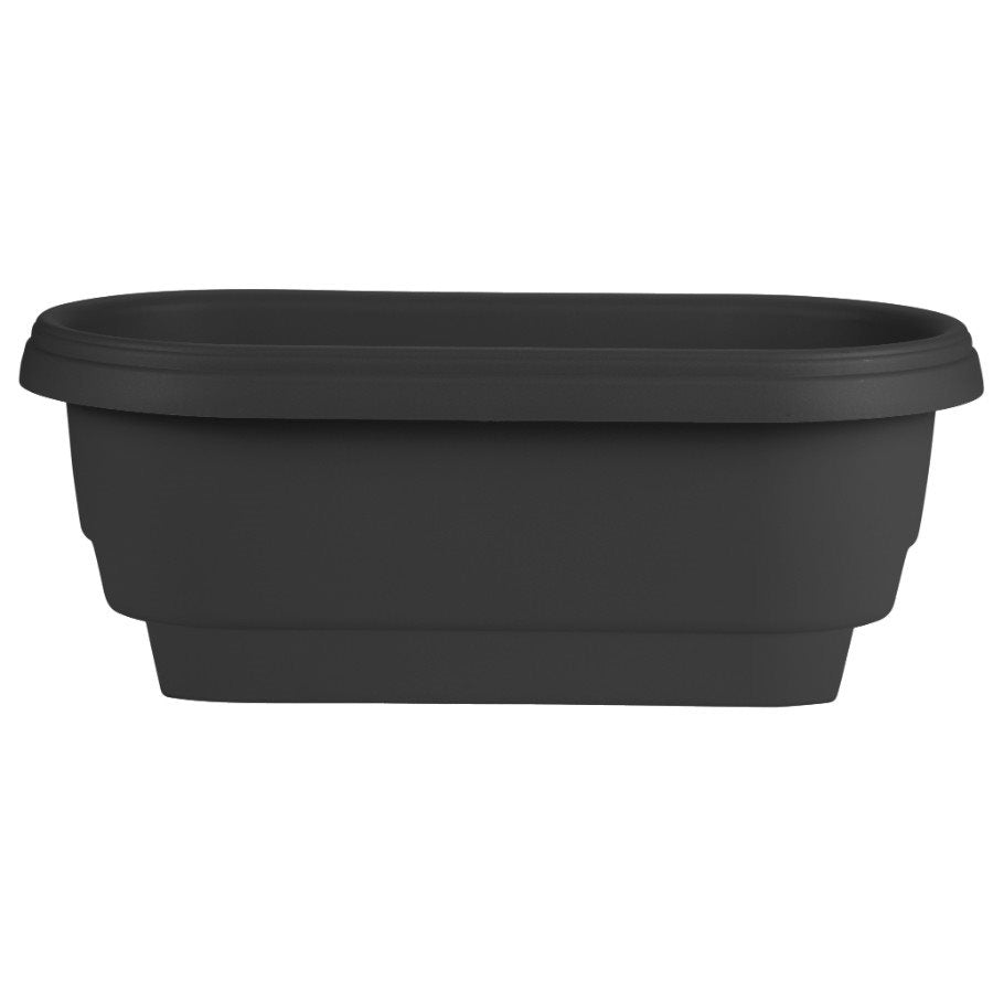 Rounded Deck Rail Planter Black in 24 inch Width