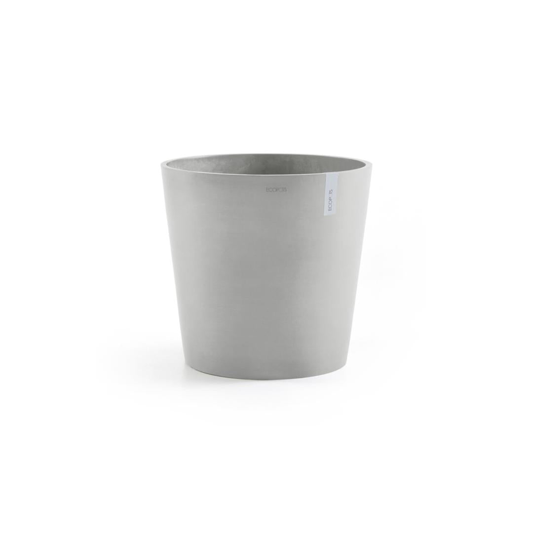 Amsterdam Gray Resin Planter with Drainage in 20 inch Diameter