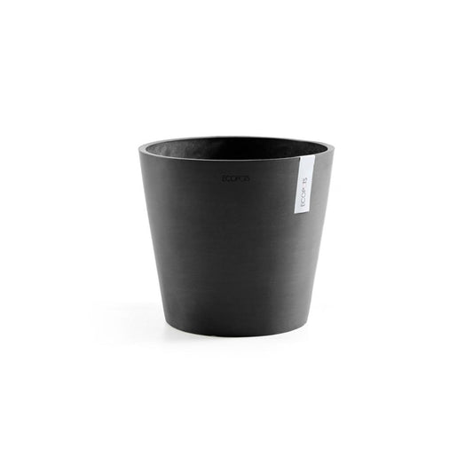 Amsterdam Gray Resin Planter with Drainage in 20 inch Diameter