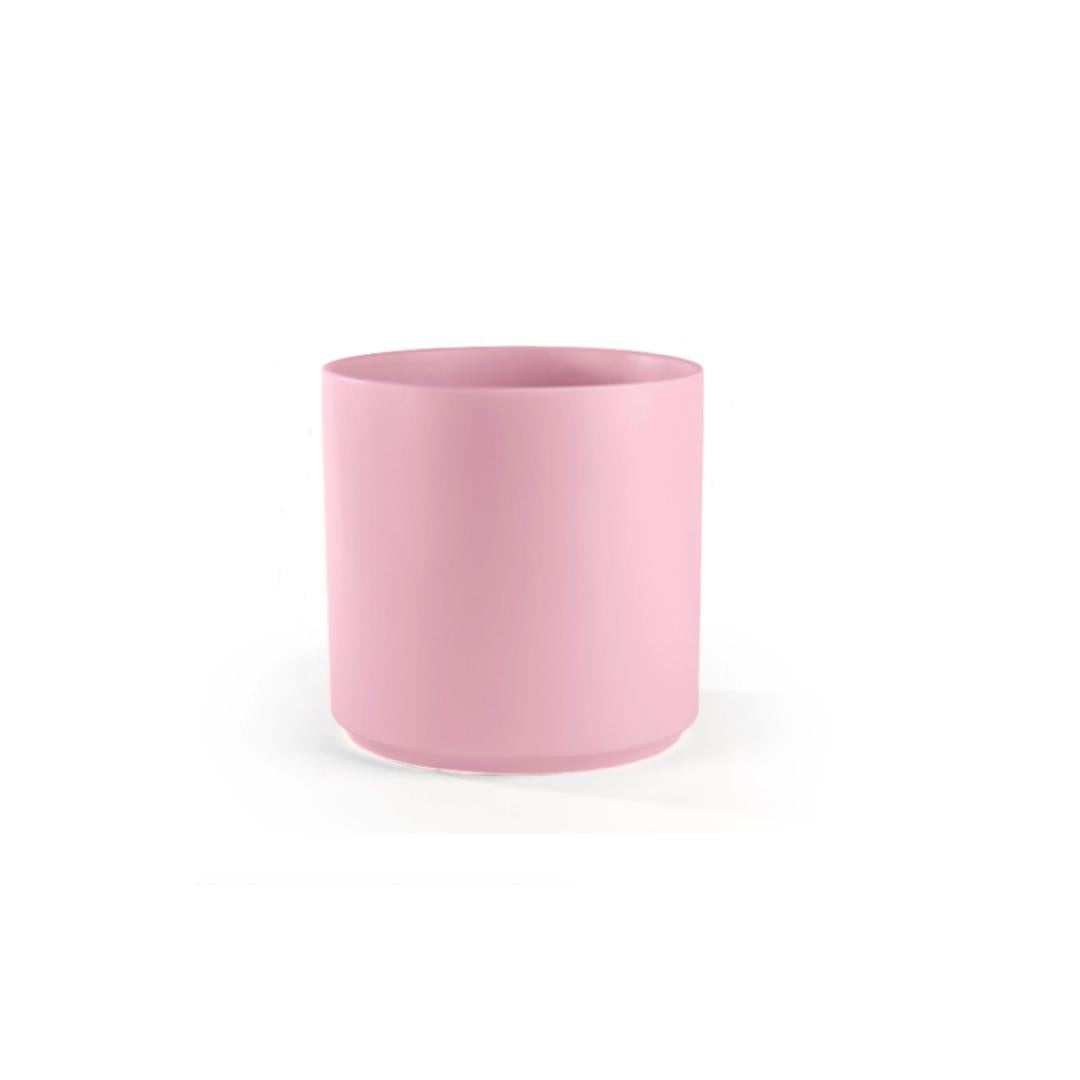 The Fourteen Pink Ceramic Cylinder Planter | Fits up to 14 inch Nursery Pot