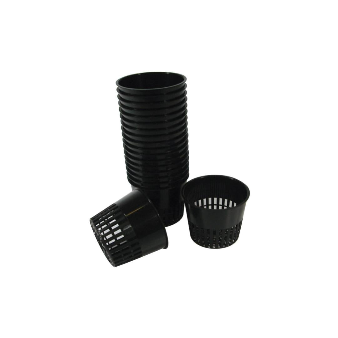 Net Pot Black Plastic in 5 inch Diameter