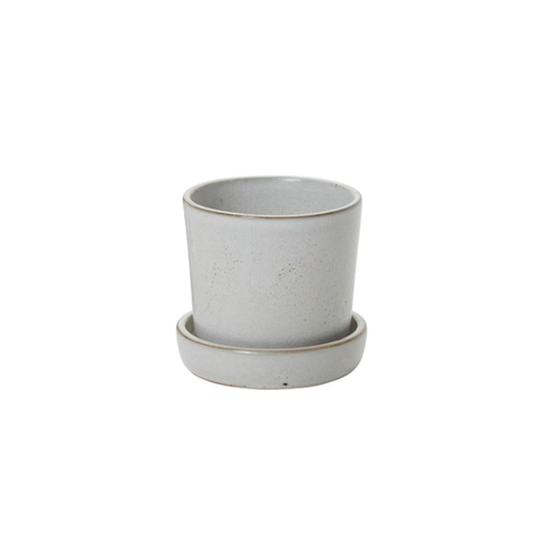 Watson Ceramic Planter With Drainage and Tray in 5 inch Diameter