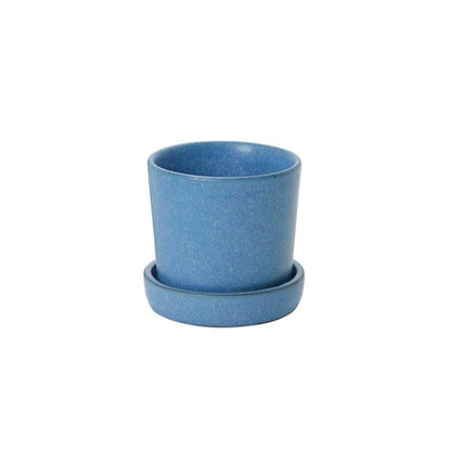 Watson Ceramic Planter With Drainage and Tray in 6 inch Diameter