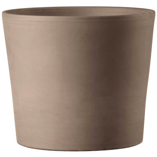 Vaso Cilindrico Clay Pot with Drainage in 8 inch Diameter