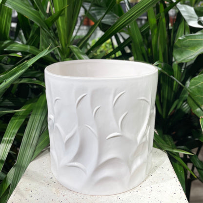 Musta White Planter | 10 inch Nursery Pot — empty planter, studio photo — planter for sale by Promise Supply for delivery and pickup in Toronto.