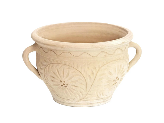 Love Handles Clay Planter with Drainage and Tray
