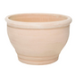 Wide Natural Clay Planter with Drainage and Tray