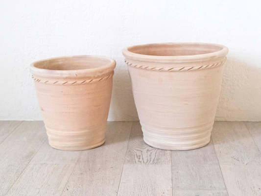 Natural Rope Clay Planter with Drainage and Tray