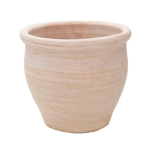 Soft Spoken Clay Planter with Drainage and Tray