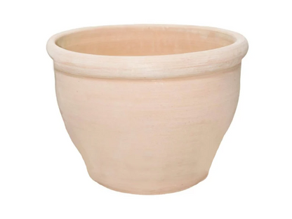 Oversized Wide Clay Planter with Drainage and Tray