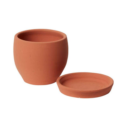 Baden Ceramic Pot with Drainage and Tray in 6.5 inch Diameter