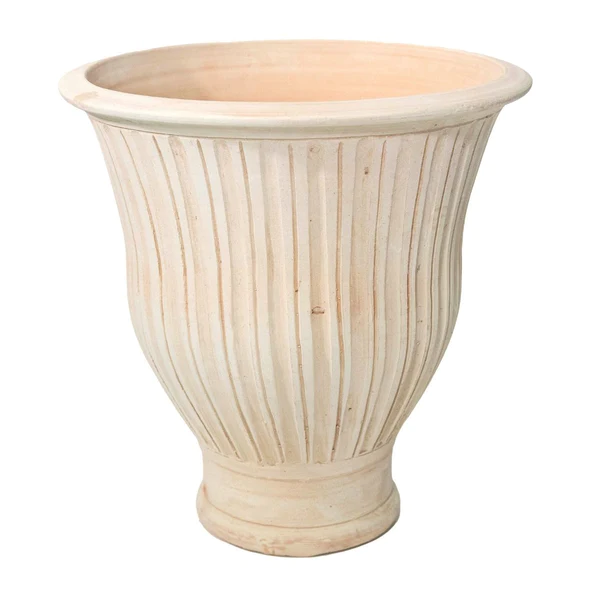 Lined Blossom Clay Planter with Drainage and Tray